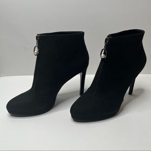 NWB Nine West Black Suede Booties | Heeled Boots